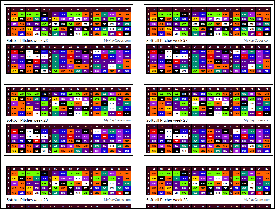 Printed play code cards
